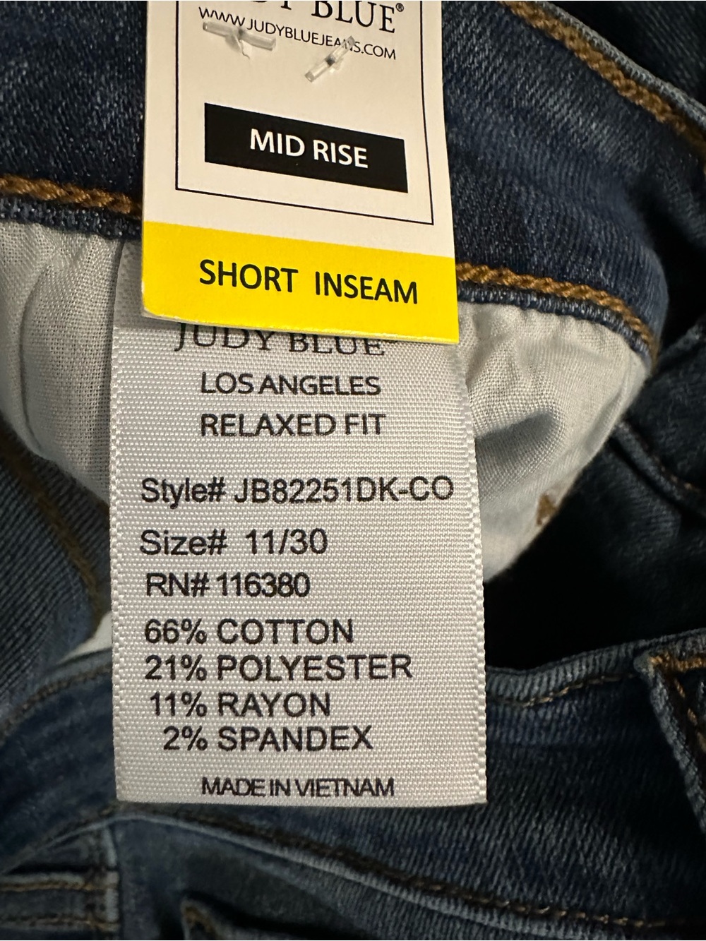 NWT Judy Blue Meant To Be Mid Rise Dark Wash Multiple Inseam Relaxed Fit Jeans - Picture 6 of 9